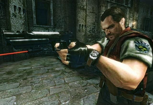 Barry Burton com a arma