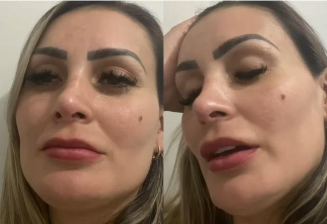 Andressa Urach em vídeo no YouTube com expressão de preocupada