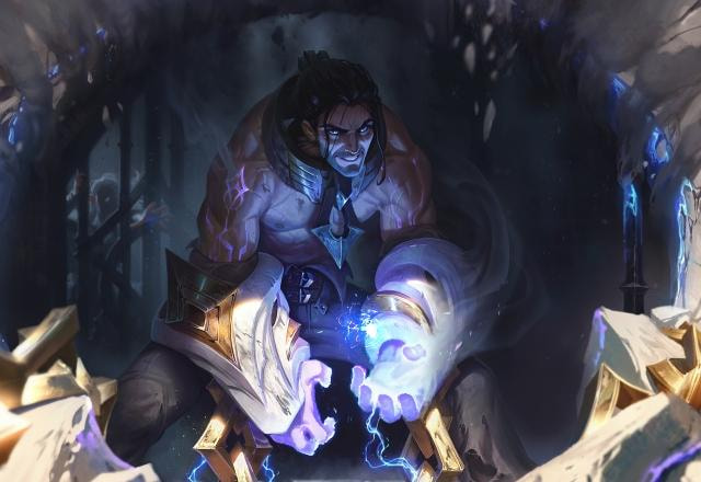 Splash art do campeão Sylas, o Abjulgado, no League of Legends