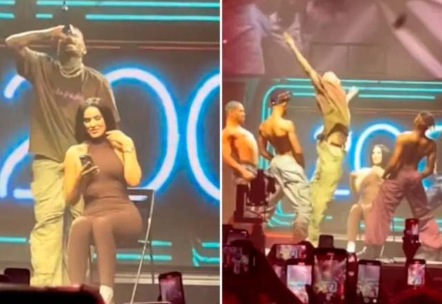 Print do momento que Chris Brown joga o celular da fã na plateia