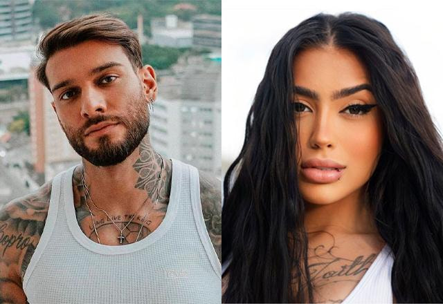 montagem com a foto de lucas lucco e mirella