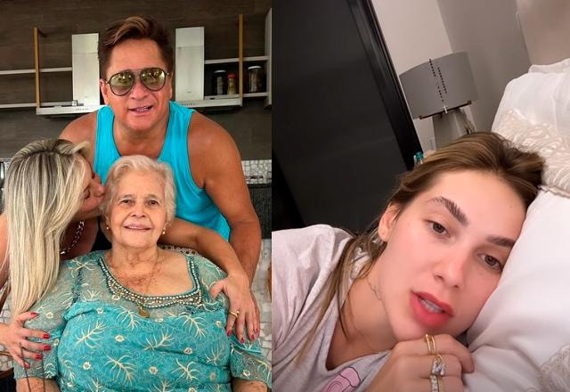 Montagem com uma foto de Poliana, Leonardo, Carmem e outra foto de Virginia