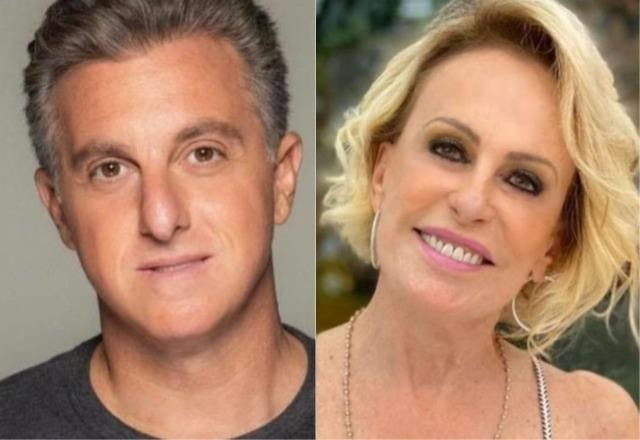 Luciano Huck à esquerda; Ana Maria Braga à direita