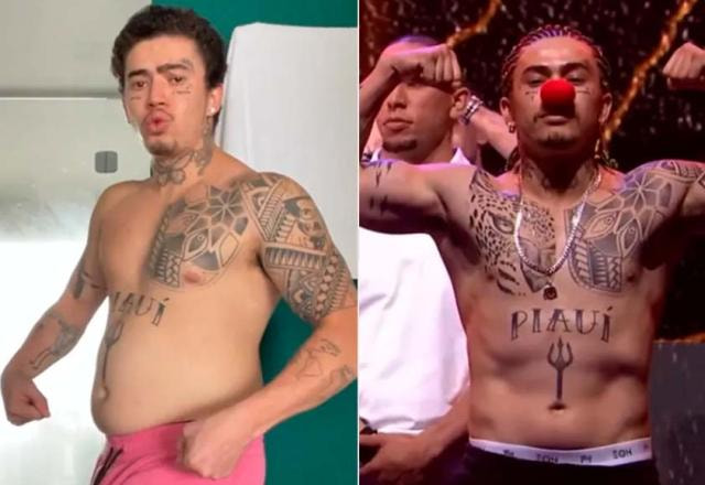 Imagem mostra o antes e o depois de Whindersson Nunes