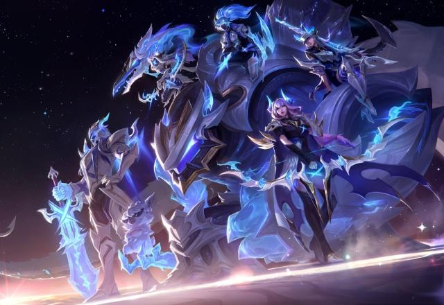 Splash art das skins DRX, celebrando os campeões do Worlds 2022 de League of Legends