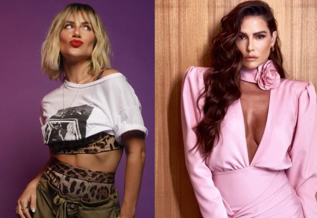 Na montagem aparece Giovanna Ewbank na esquerda, e Deborah Secco na direita