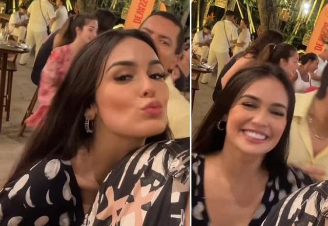 Larissa Santos sorrindo para câmera