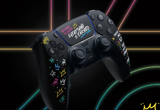 Imagem promocional do DualSense especial de LeBron James