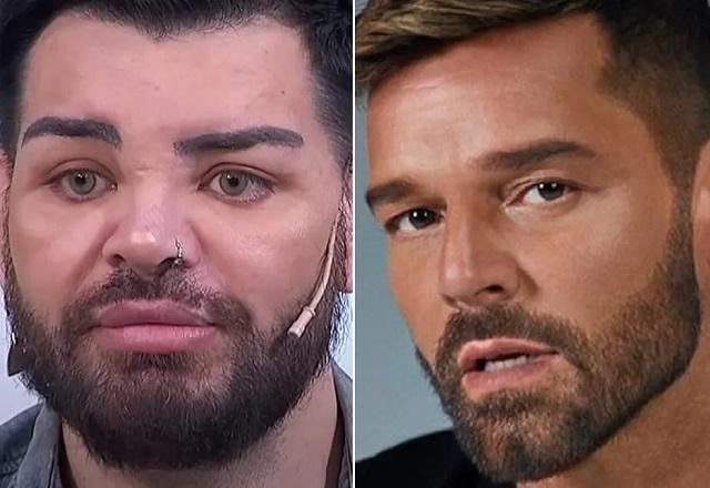 Foto comparando Ricky Martin e Fran Mariano