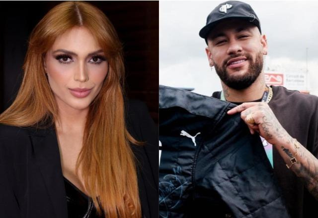Fernanda Campos à esquerda; Neymar à direita