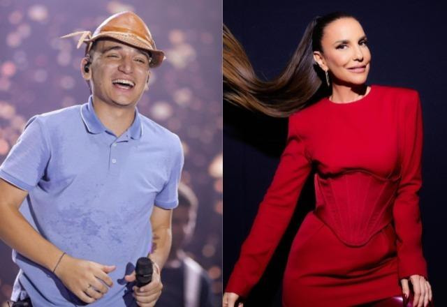 João Gomes à esquerda; Ivete Sangalo à direita