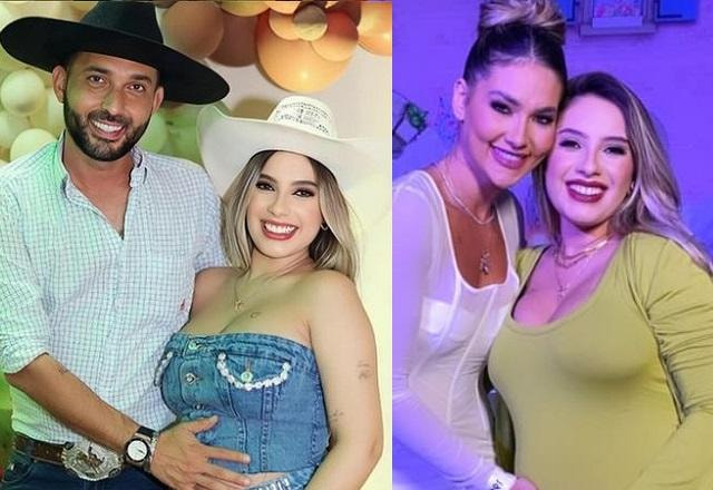 William Gusmão e Mellody Barreto; outra foto mostra Virginia com Mellody