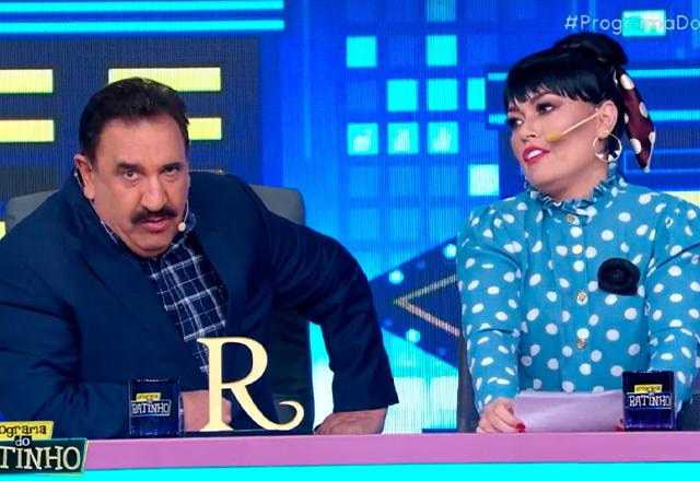 Ratinho e Milene Pavorô durante o Programa do Ratinho.