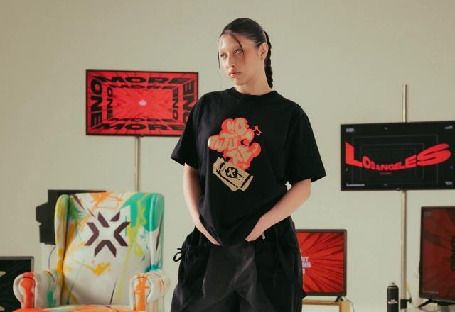 Imagem promocional da camiseta feita pela collab entre Riot Games e No Future Brand