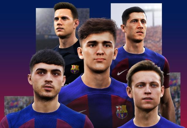 Imagem promocional do FC Barcelona em eFootball