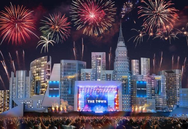 Imagem do palco principal do festival The Town