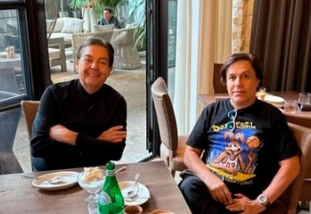 Faustão e Tom Cavalcante juntos