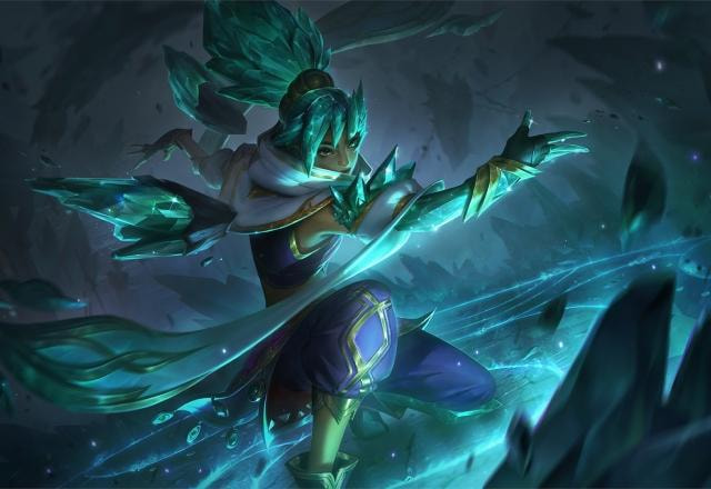 Splash art da skin Taliyah Crystalis Motus