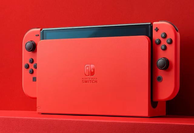 Imagem promocional do Nintendo Switch OLED Mario Red Edition