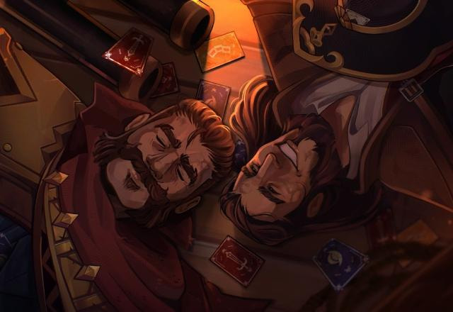 Personagens Graves e Twisted Fate de League of Legends, em arte exclusiva de PoxaMarquinhos