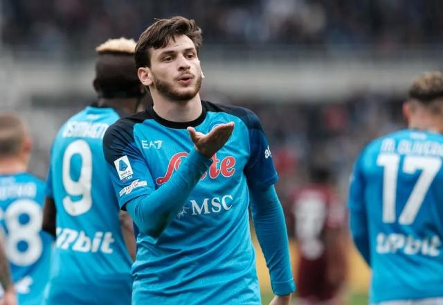 Foto de Khvicha Kvaratskhelia, jogador do Napoli