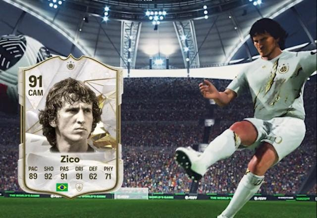 Imagem promocional de Zico como Ícone de EA SPORTS FC 24