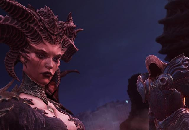 Imagem promocional de Lilith e Inarius, de Diablo 4, em Call of Duty