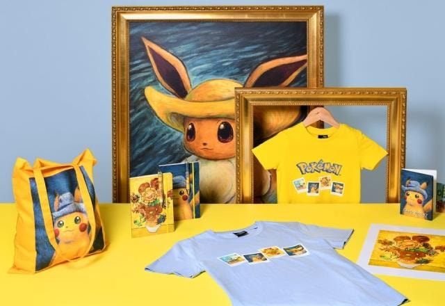 Imagem promocional dos itens de Pokémon em parceria do Museu Van Gogh