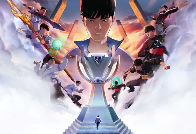 Imagem promocional de GODS, música-tema do Worlds 2023