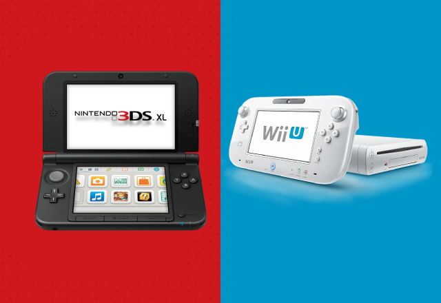 Montagem com imagens do Nintendo 3DS e Wii U