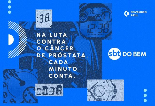 Banner da identidade visual da campanha do SBT do Bem, 'Break da Prevenção' em prol do Novembro Azul.