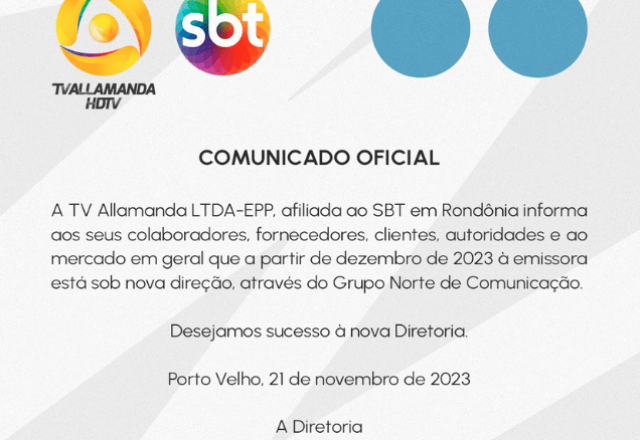 GRUPO NORTE DE COMUNICAÇÃO ASSUME A REDE DE EMISSORAS DA SBT EM RONDÔNIA
