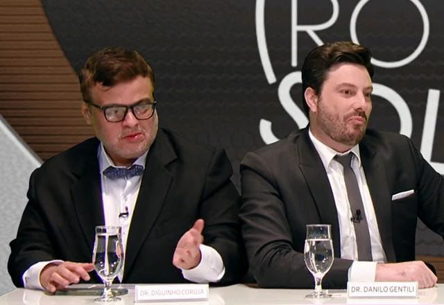 Diguinho Coruja e Danilo Gentili durante o The Noite.