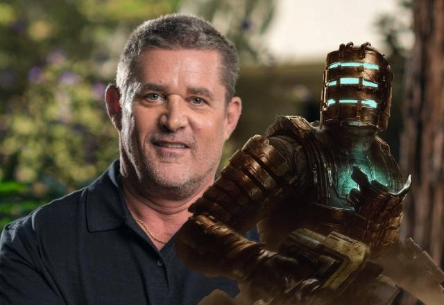 Montagem com foto de Glen Schofield e Isaac Clarke