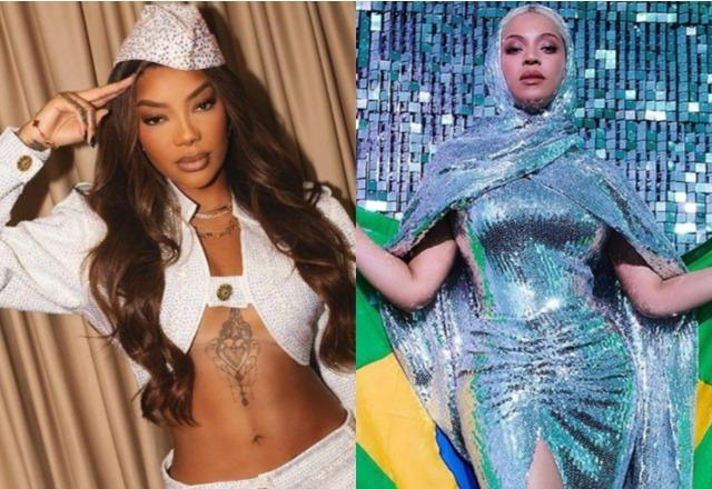 Ludmilla à esquerda; Beyoncé à direita