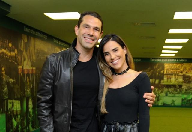 Wanessa Camargo e Marcus Buaiz posam juntos para foto.