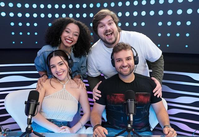 Ana Zimerman, Nicholas Torres, Beatriz Oliveira e Lucas Salles no Queijo com Goiabada