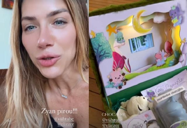 Giovanna Ewbank e convite da festa da Lua