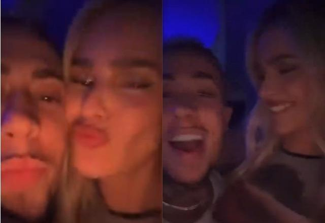Yasmin Brunet e MC Daniel nos stories do Instagram