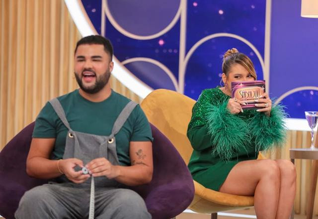 Lucas Guedez e Virginia durante o Sabadou com Virginia.