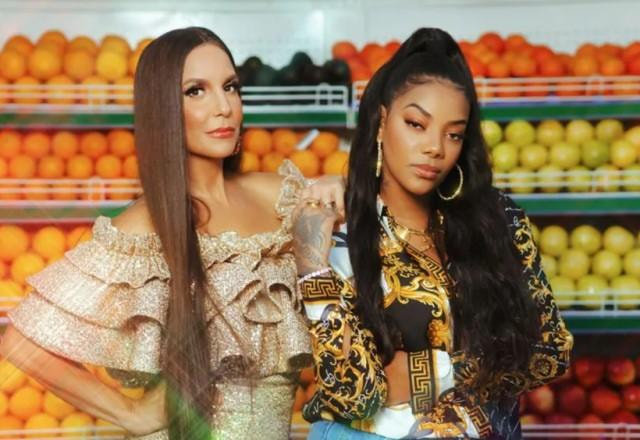 Ivete Sangalo posa com Ludmilla na feira