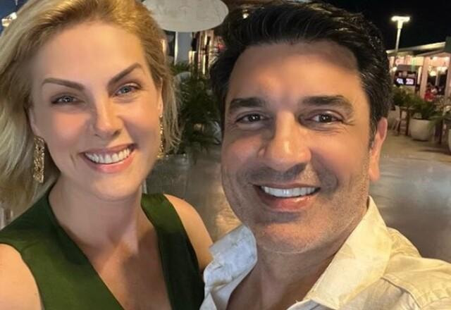 Ana Hickmann e Edu Guedes posam para foto