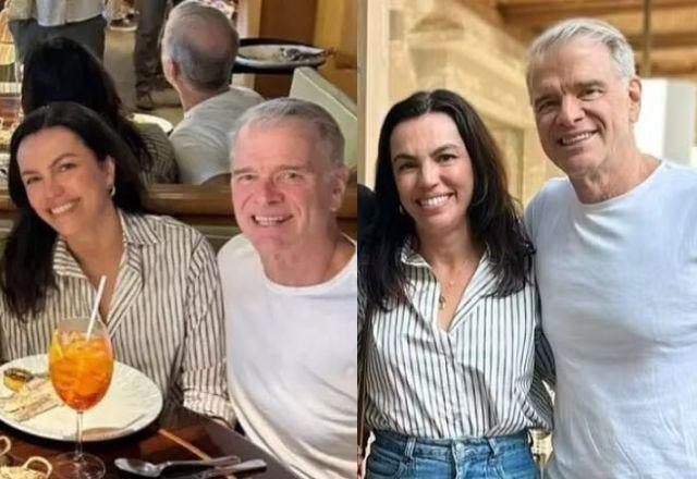 Duas fotos de Bernardinho e Ana Paula Padrão juntos