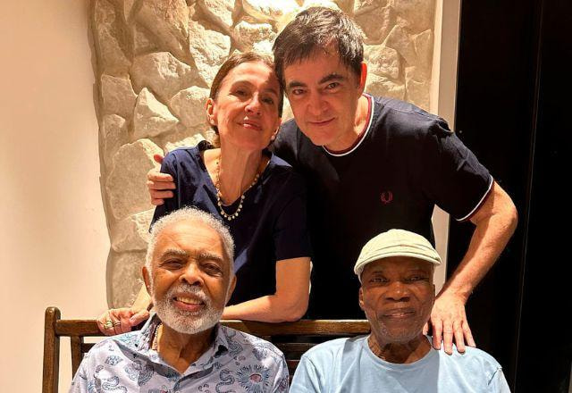 Milton Nascimento, Gilberto Gil, Samuel Rosa e Flora Gil juntos