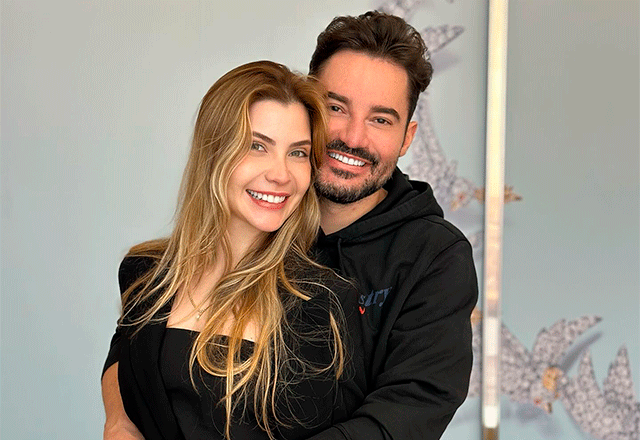 Fernando Zor e Lara Bissi abraçados