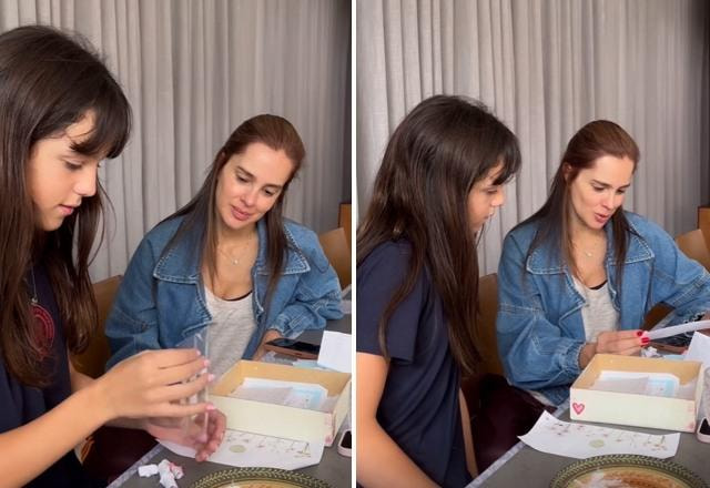 Montagem com fotos de Vera Viel e sua filha lendo as cartas recebidas em apoio a sua cirurgia para retirada de um câncer