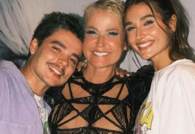 Xuxa com a filha e o genro, João