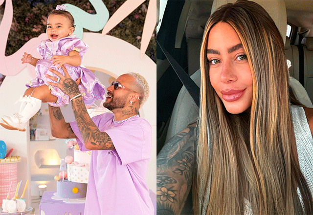 montagem com foto de neymar e mavi com foto de rafaella