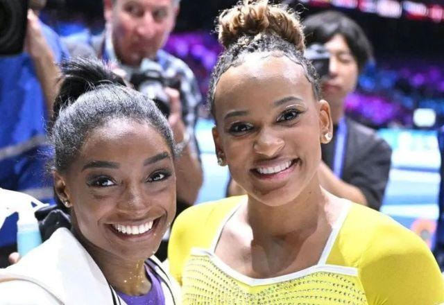 Simone Biles e Rebeca Andrade