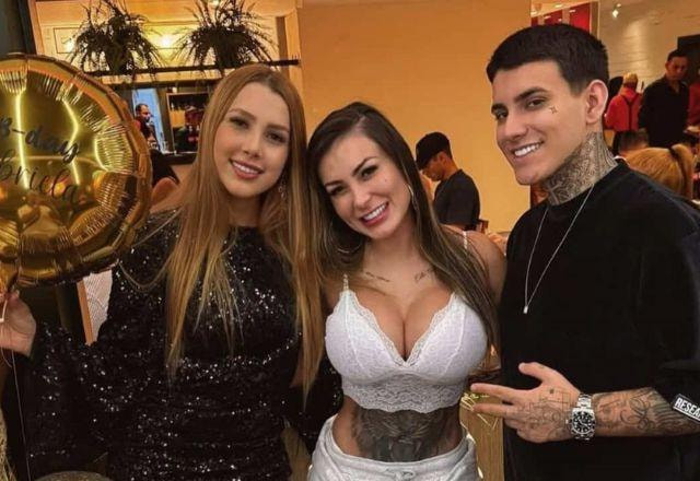 Arthur Urah, a namorada e Andressa Urach